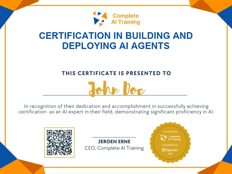Certification in Building and Deploying AI Agents