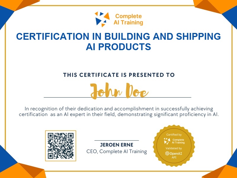Certification in Building and Shipping AI Products