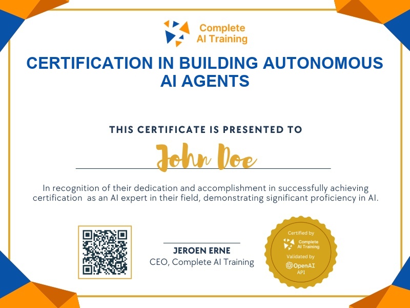 Certification in Building Autonomous AI Agents