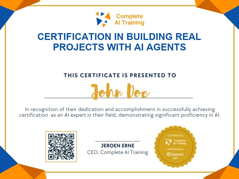 Certification in Building Real Projects with AI Agents