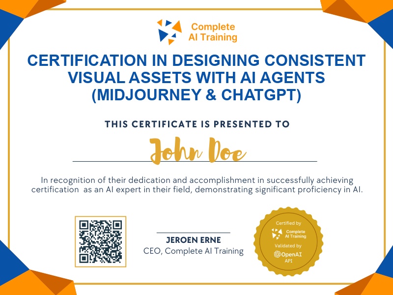 Certification in Designing Consistent Visual Assets with AI Agents (Midjourney & ChatGPT)