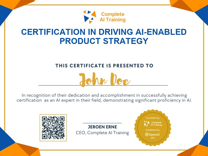 Certification in Driving AI-Enabled Product Strategy