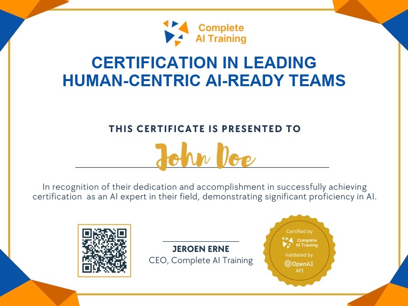 Certification in Leading Human-Centric AI-Ready Teams