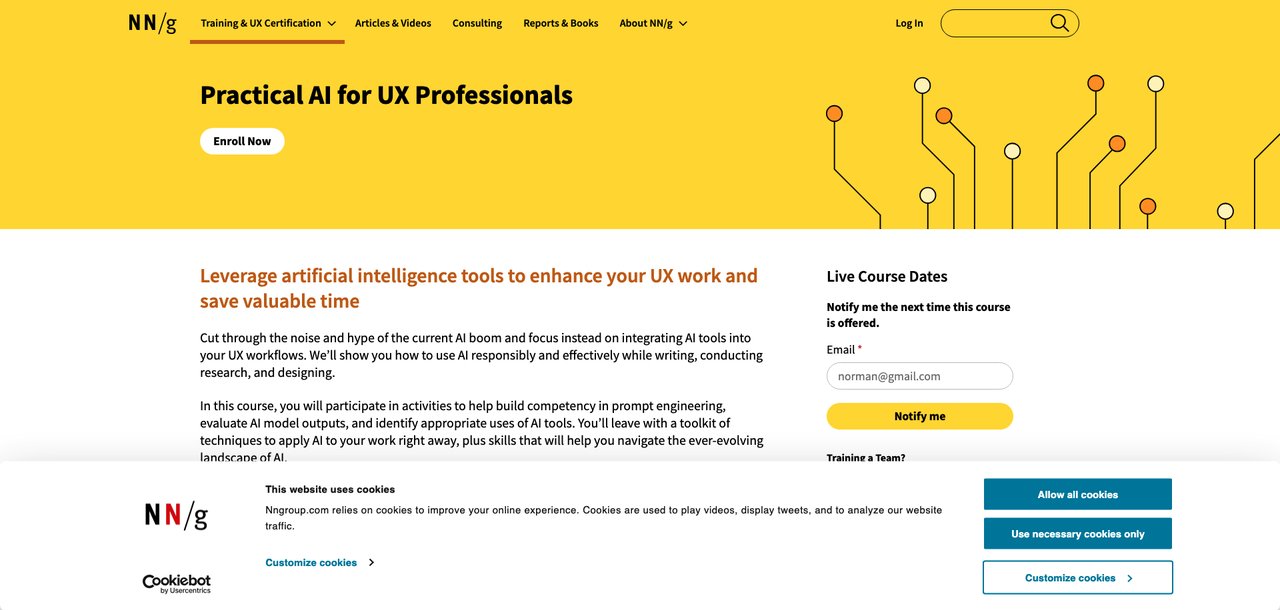 Practical AI for UX Professionals by Nielsen Norman Group