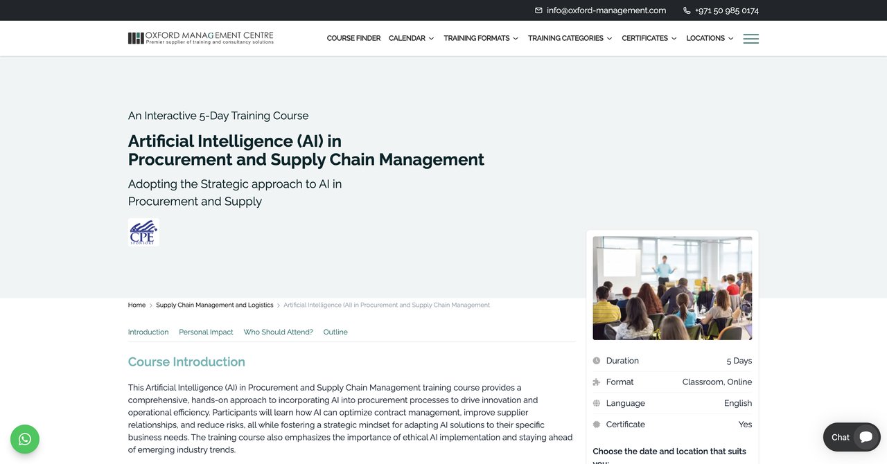 Oxford Management Centre AI in Procurement
