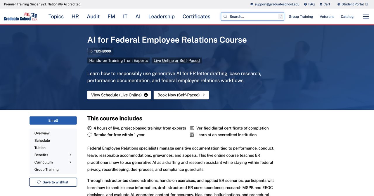 AI for Federal Employee Relations Course