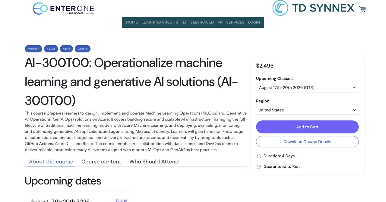 Microsoft AI MLOPS by EnterOne