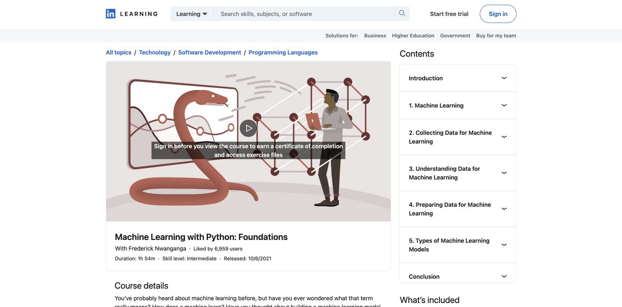 Machine Learning with Python: Foundations