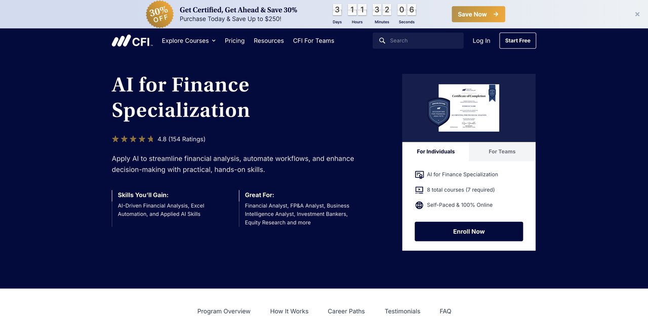 AI for Finance Specialization