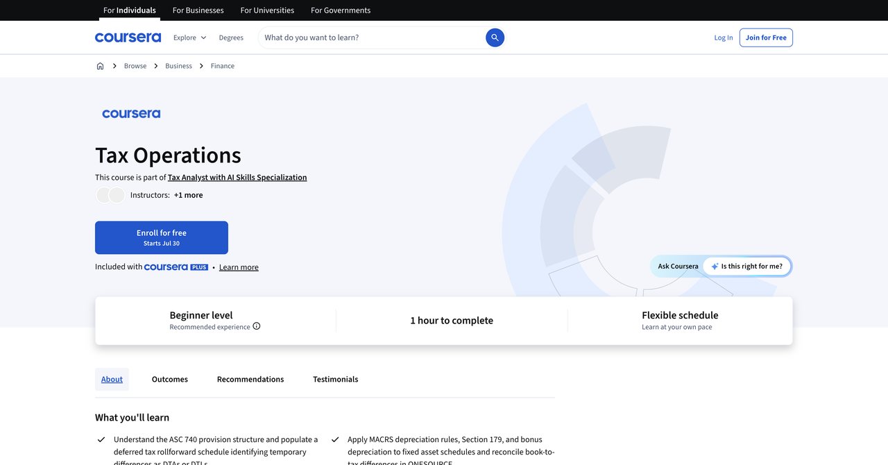 Tax Operations Coursera