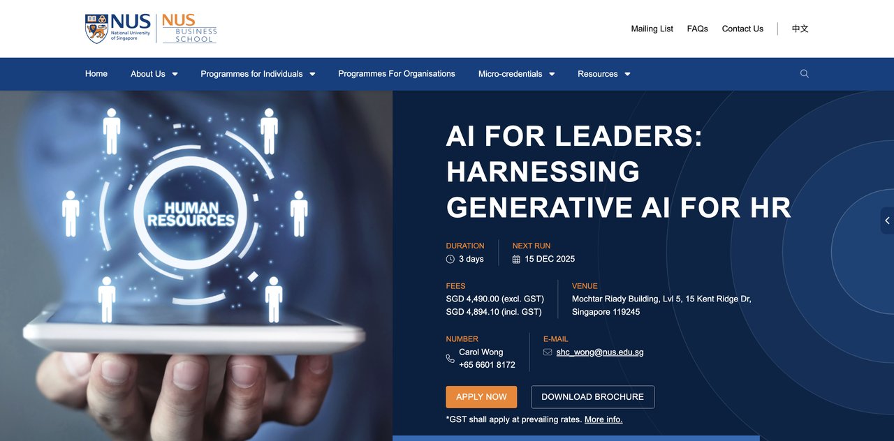 AI for Leaders by NUS Business School