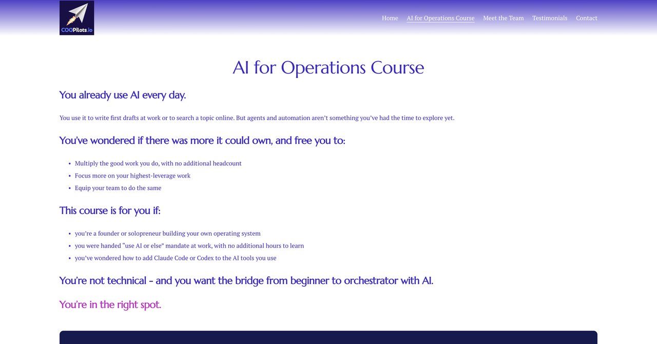 AI for Operations Course