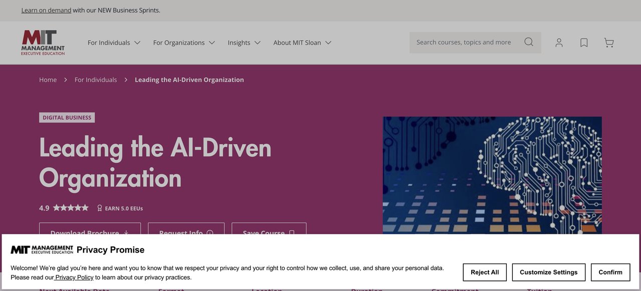 Leading the AI-Driven Organization by MIT Sloan Executive Education