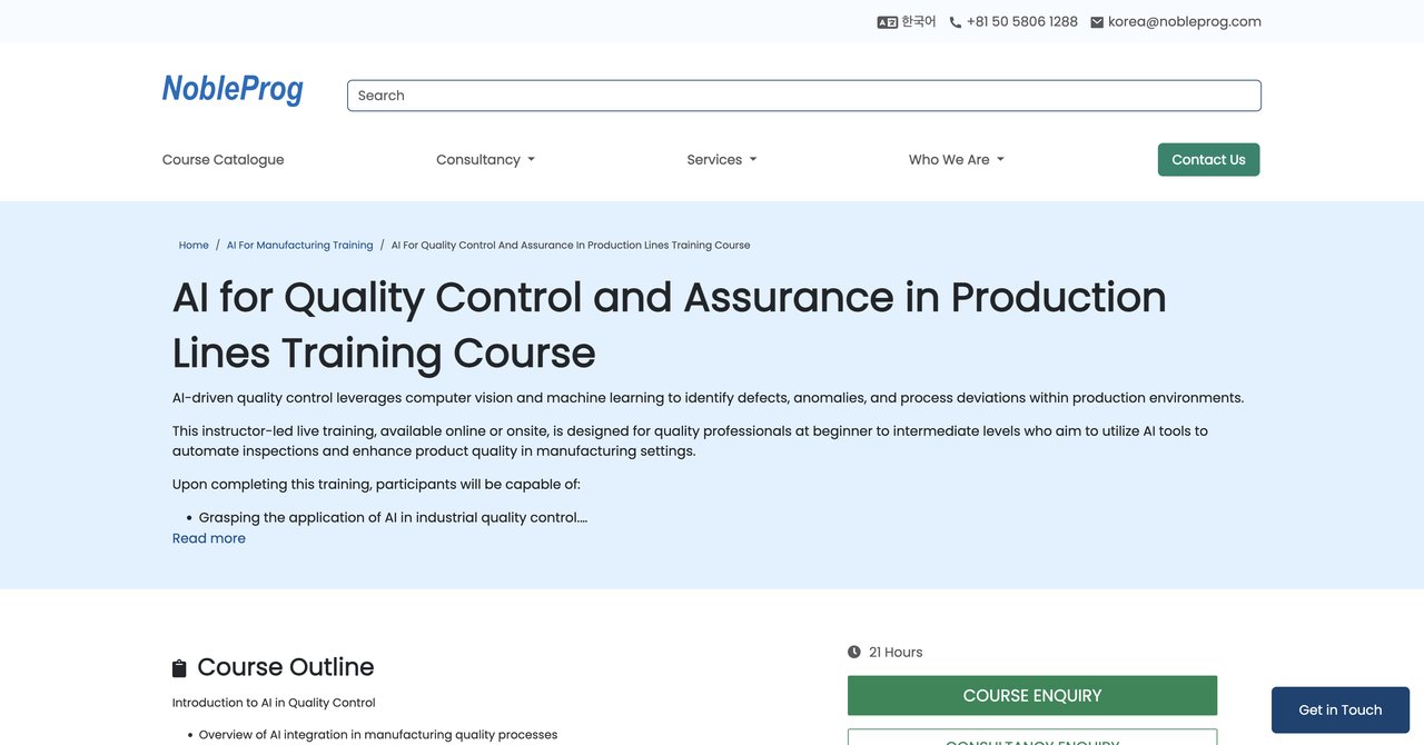 AI for Quality Control and Assurance in Production Lines (Online)