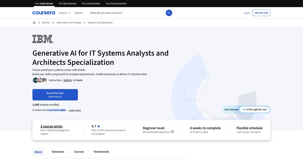 Generative AI for IT Systems Analysts and Architects