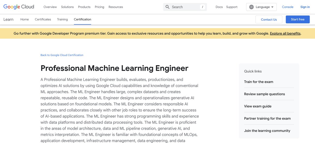 Google Professional Machine Learning Engineer
