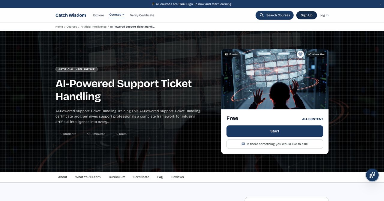 AI-Powered Support Ticket Handling by Catch Wisdom