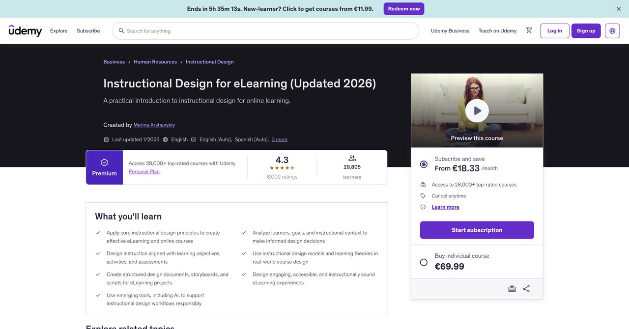 Instructional Design for eLearning - Udemy