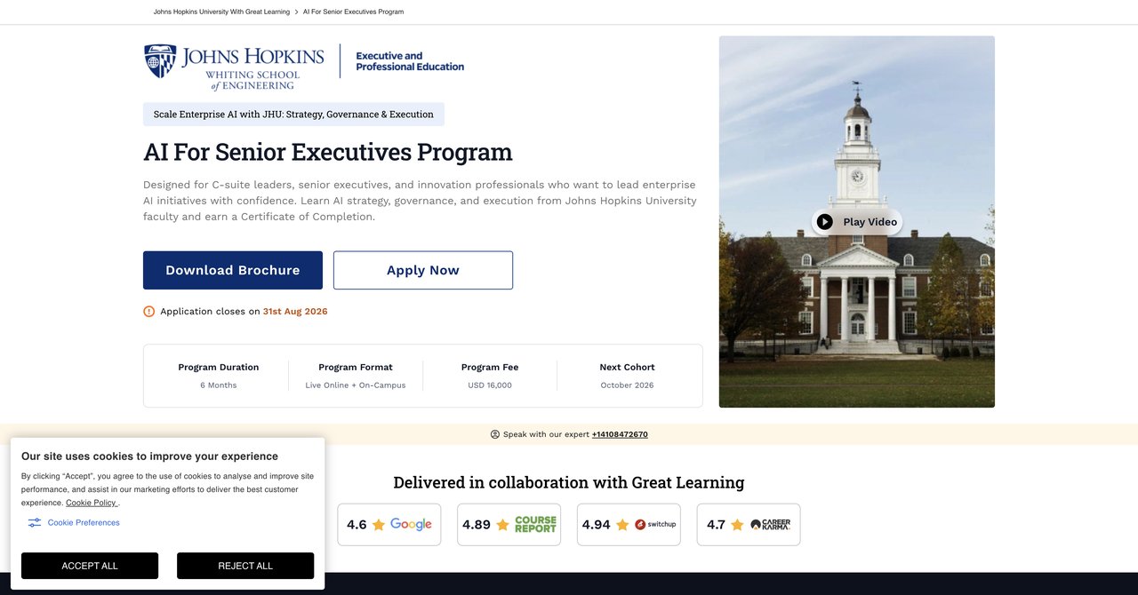 AI for Senior Executives at Johns Hopkins