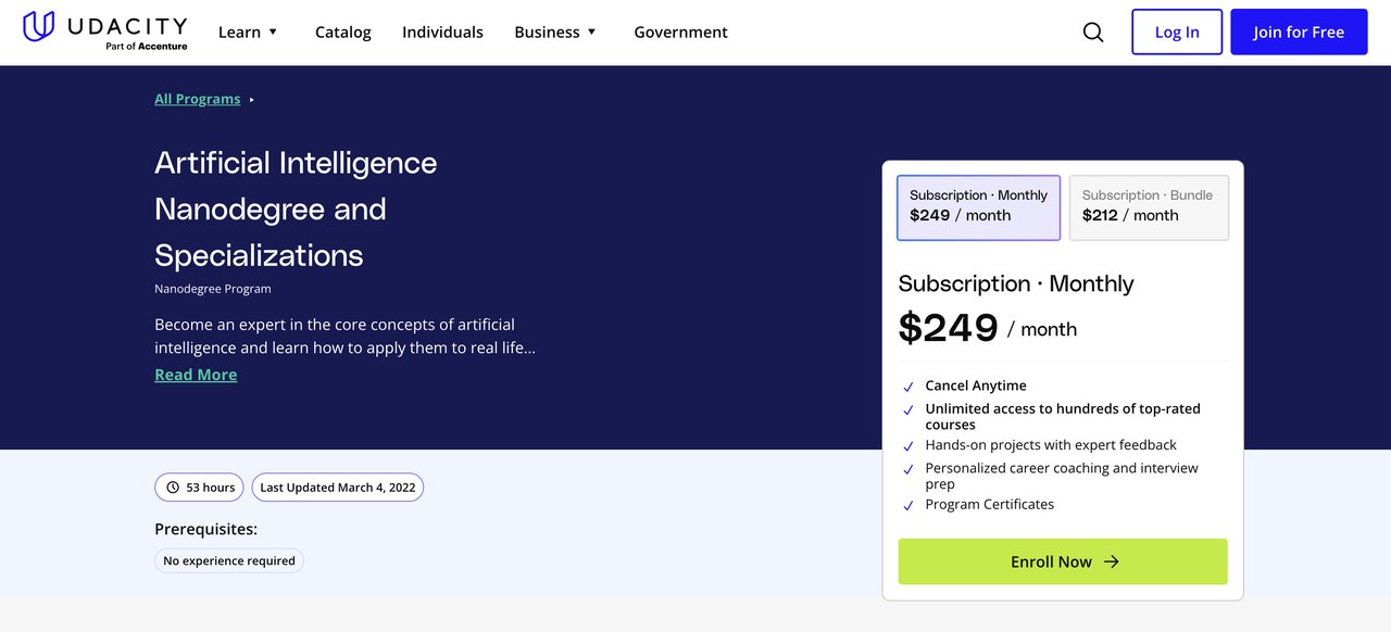 Artificial Intelligence Nanodegree by Udacity
