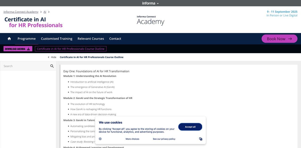 Certificate in AI for HR Professionals