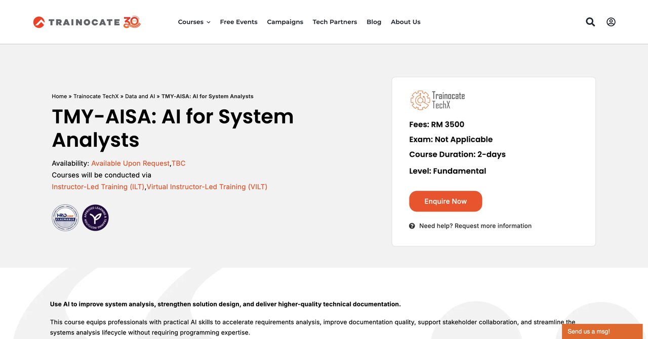 AI for System Analysts Trainocate