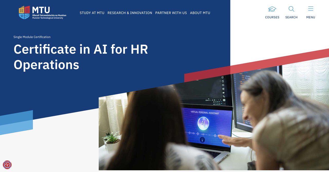 MTU Certificate in AI for HR Operations