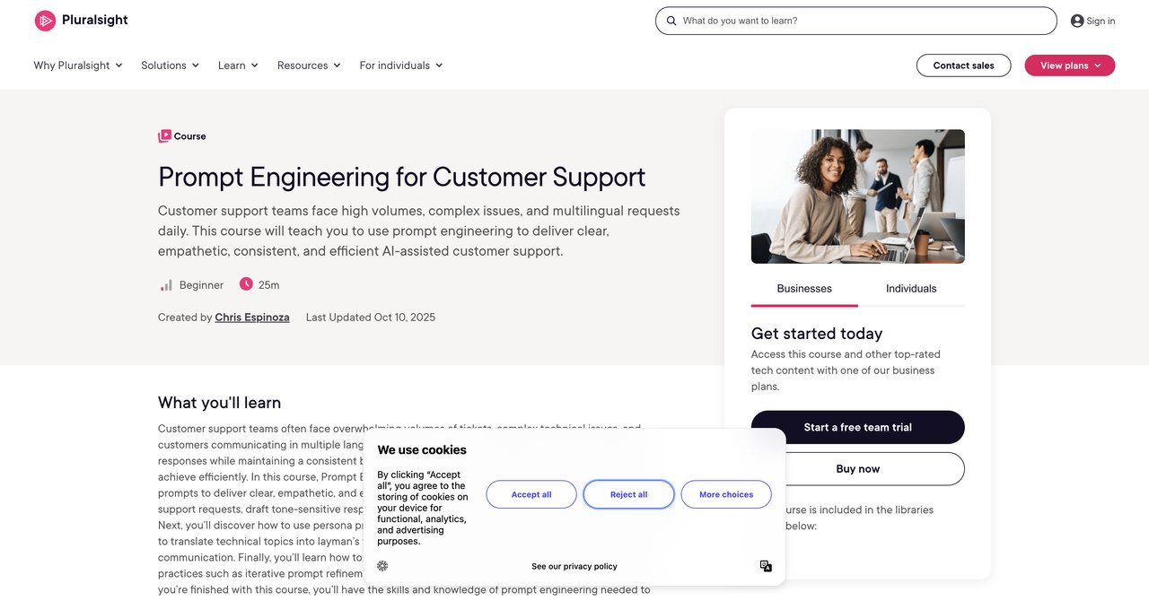 Prompt Engineering for CS by Pluralsight