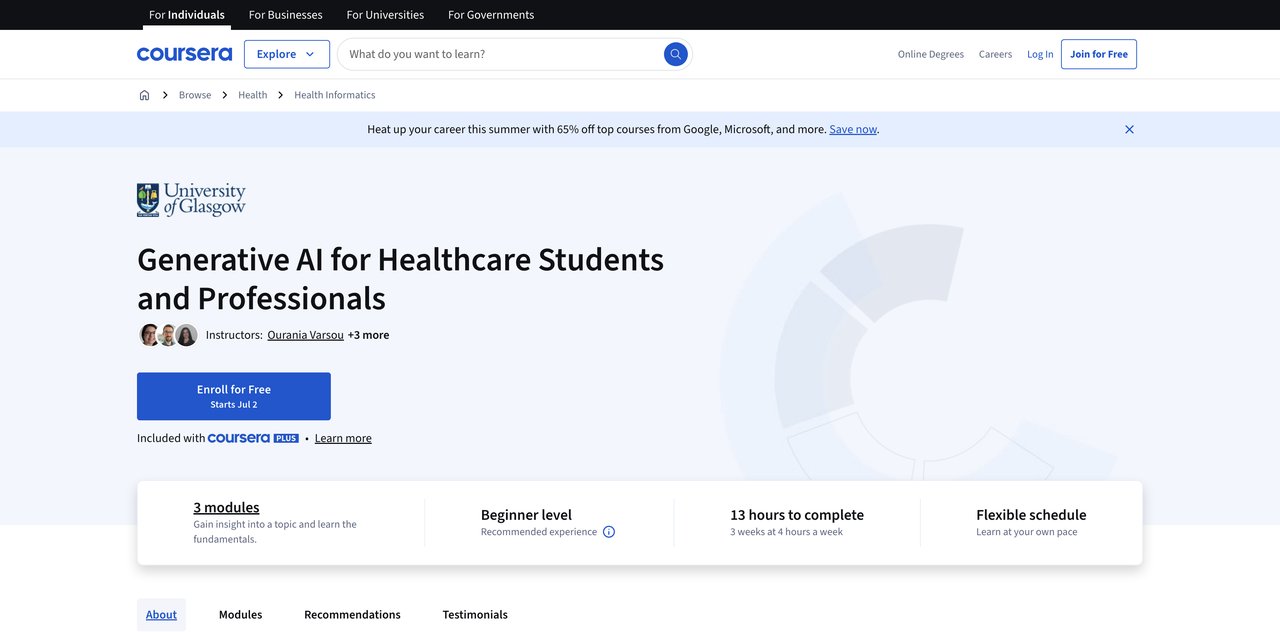 Generative AI for Healthcare Students and Professionals