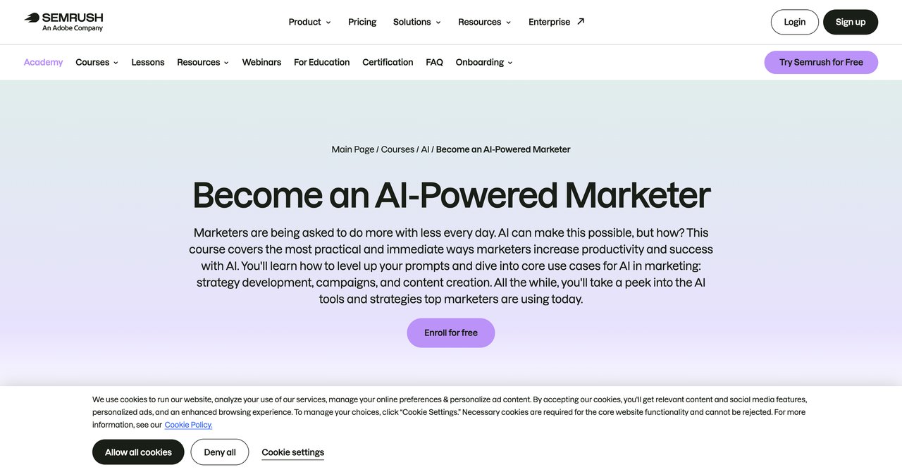 Semrush Academy AI Marketing Course