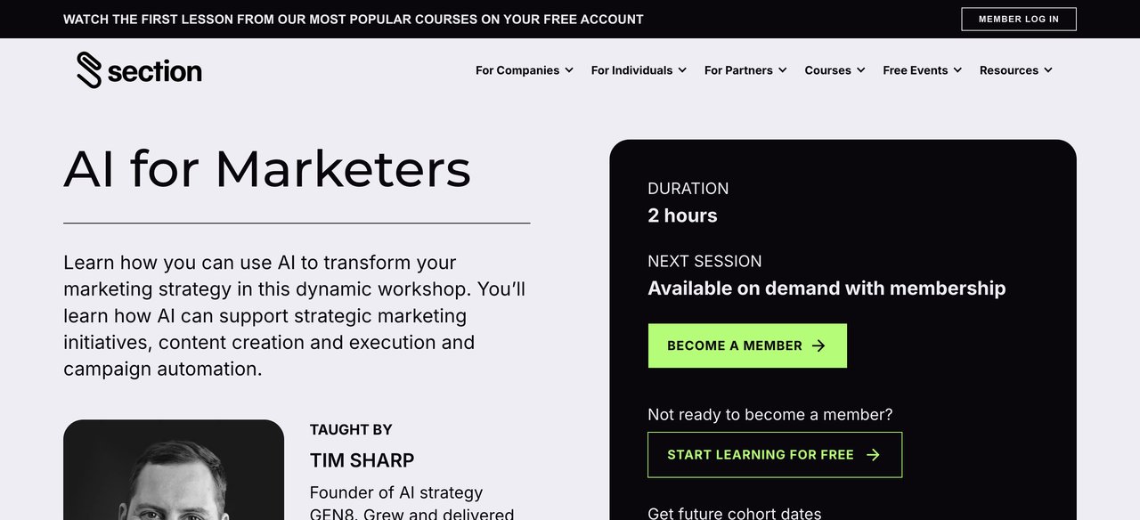 AI for Marketers by Section AI Academy