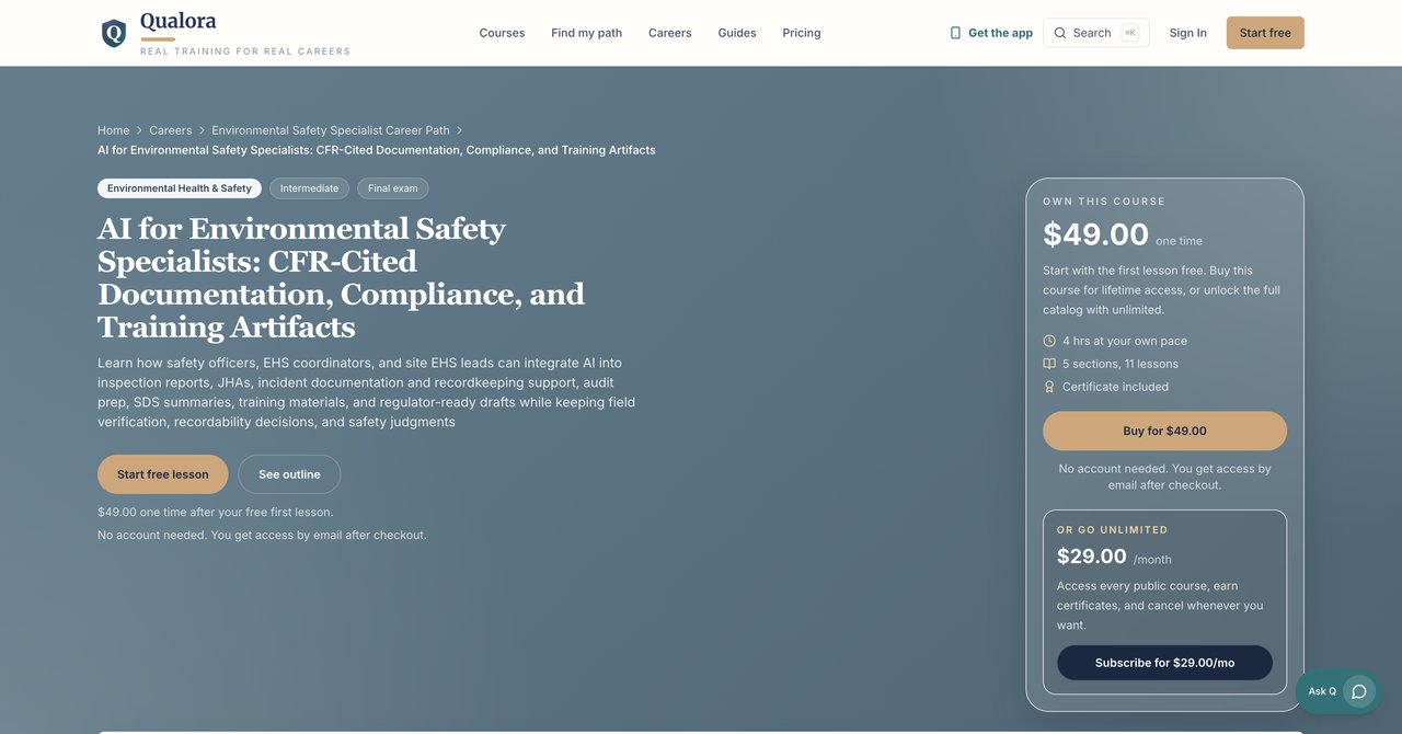 AI for Environmental Safety Specialists