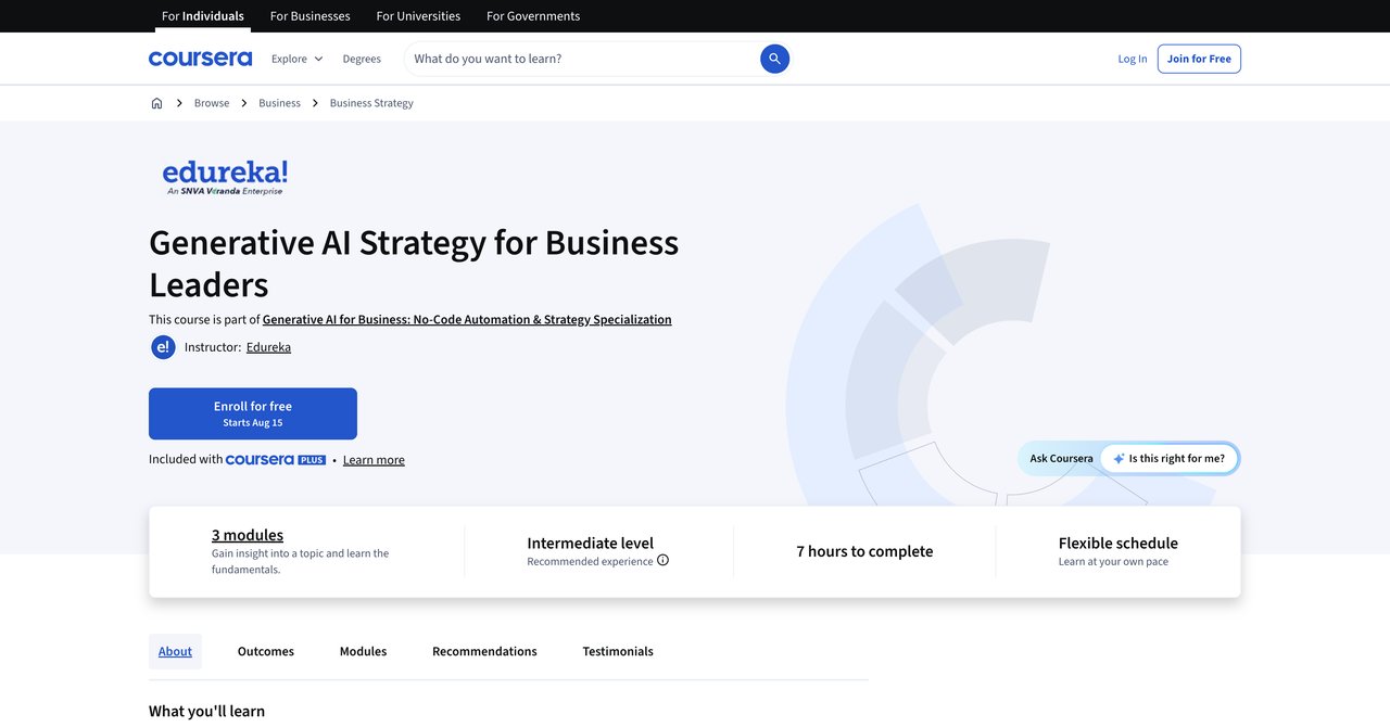 Generative AI Strategy for Business Leaders by Coursera