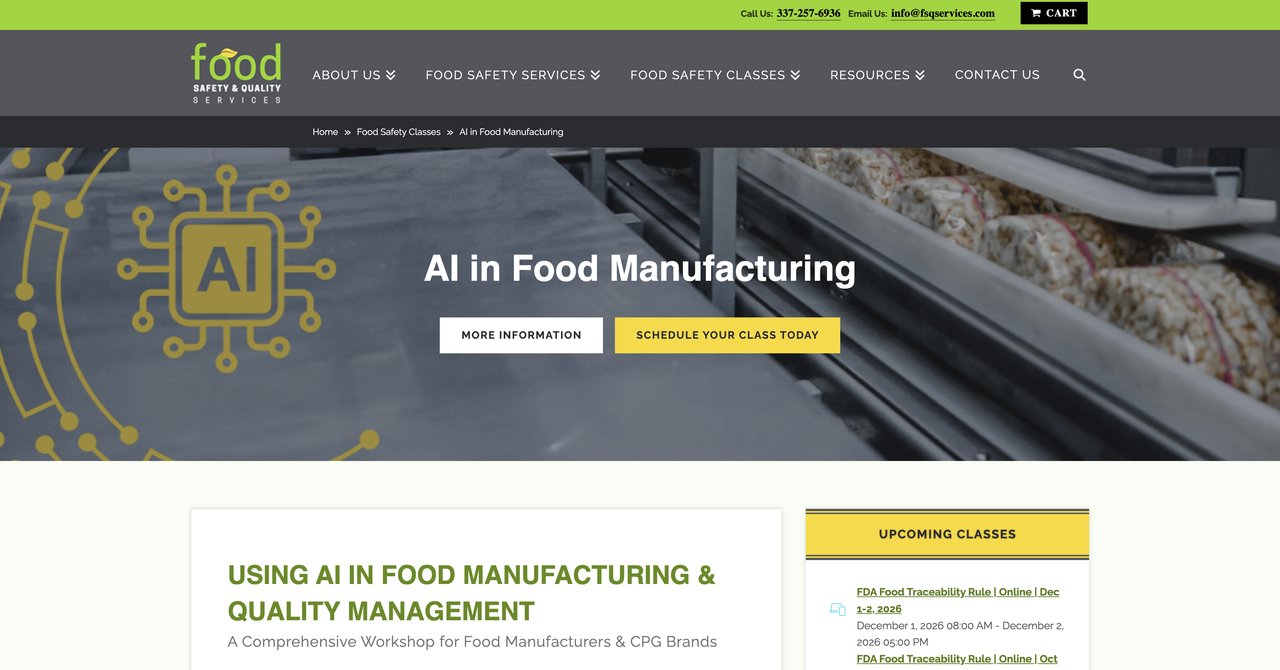 Food Manufacturing AI Training