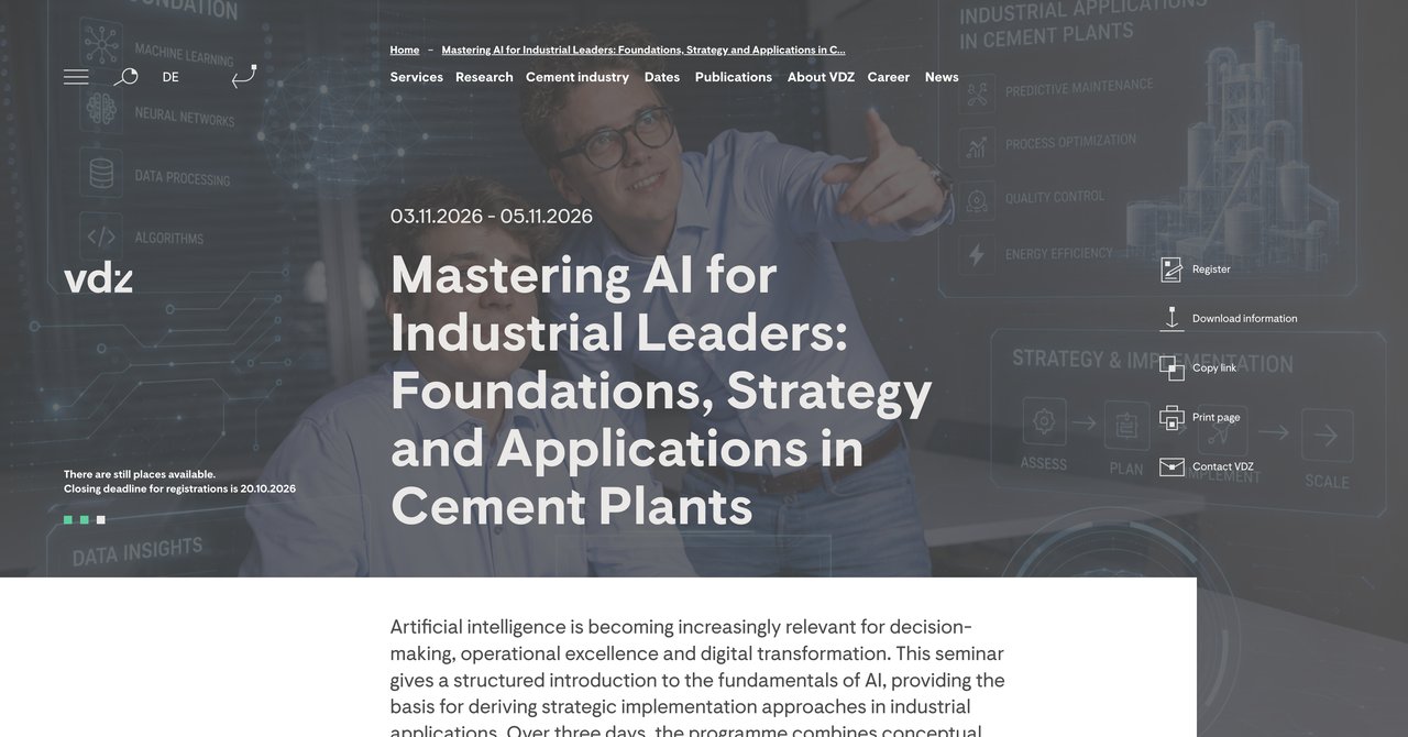 VDZ cement AI course