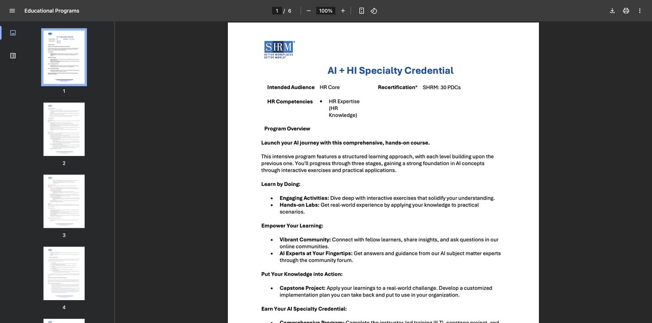 AI + HI Specialty Credential by SHRM