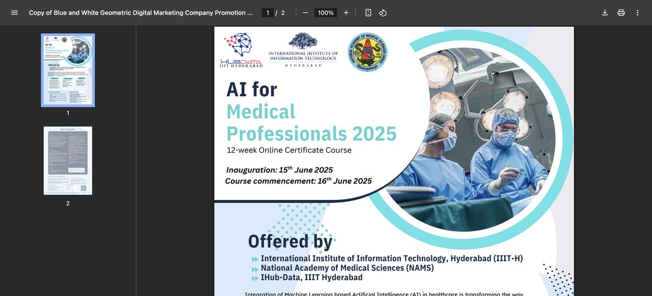 AI for Medical Professionals