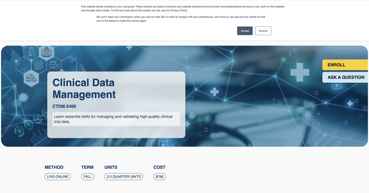 Clinical Data Management by UCSC Silicon Valley Extension