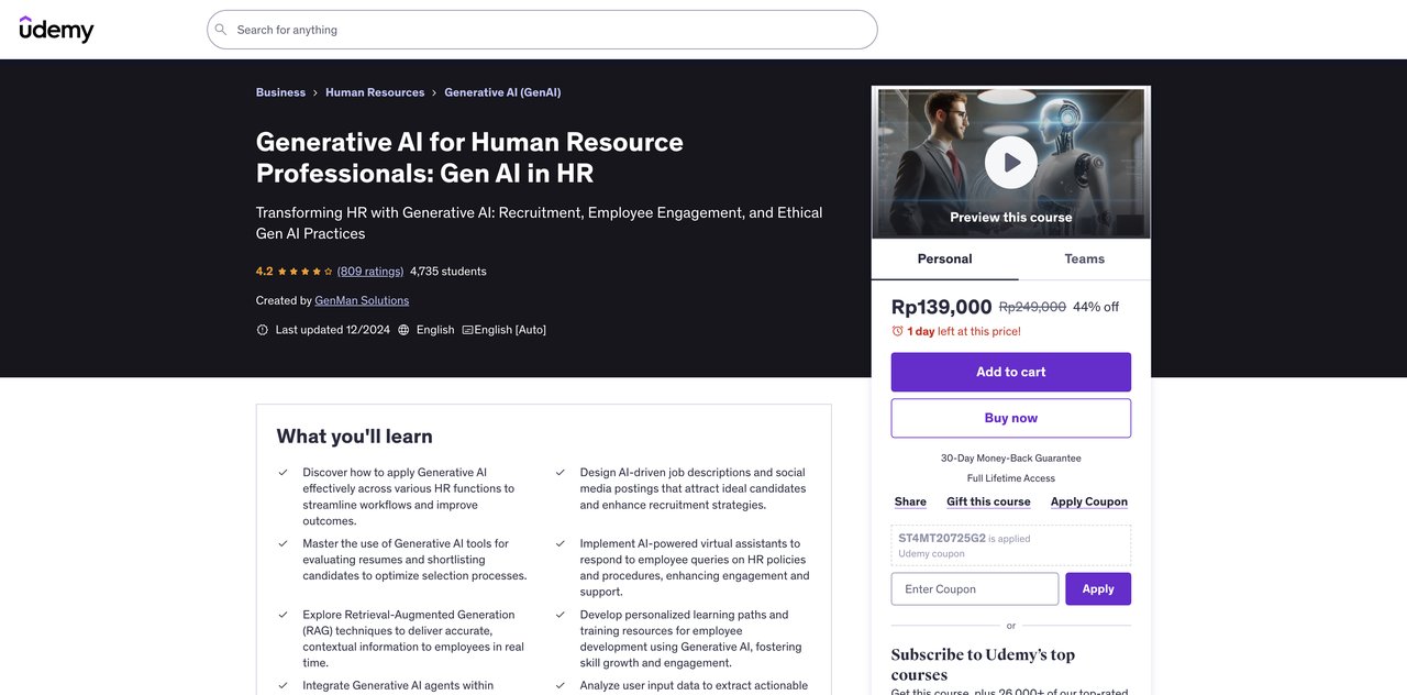 Generative AI for HR Professionals