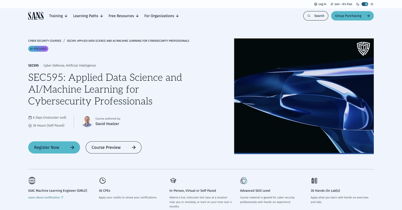SEC595 Applied Data Science and ML