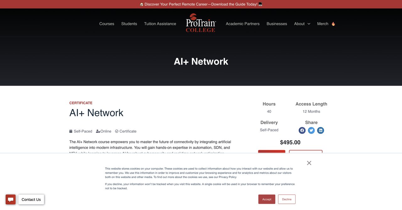 AI+ Network by ProTrain