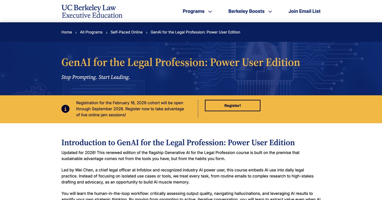 GenAI for the Legal Profession: Power User Edition by UC Berkeley Law