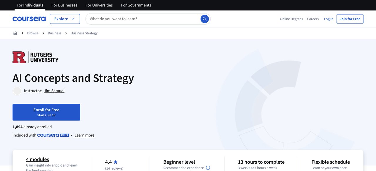 AI Concepts and Strategy by Rutgers
