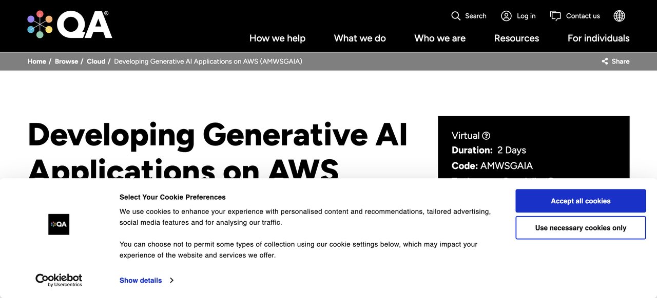 Developing Generative AI Applications on AWS