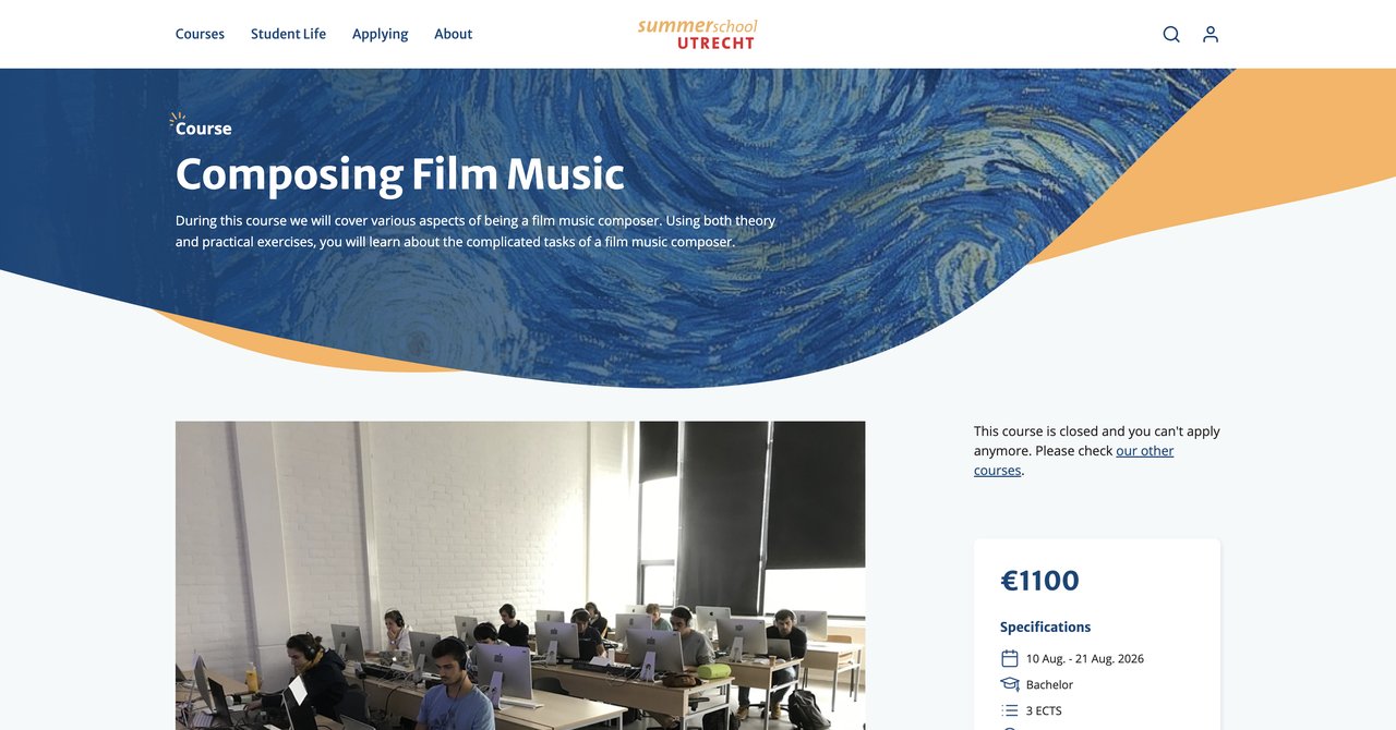 Composing Film Music by Utrecht Summer School