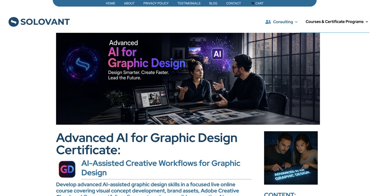 Advanced AI for Graphic Design Course by SOLOVANT