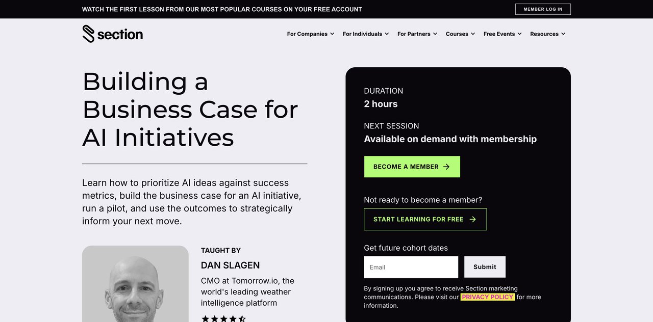 Building a Business Case for AI Initiatives by Section AI