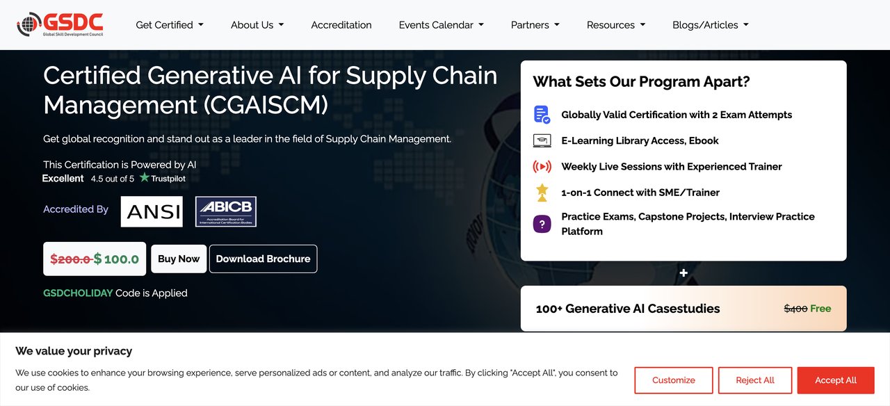 Certified Generative AI for Supply Chain Management