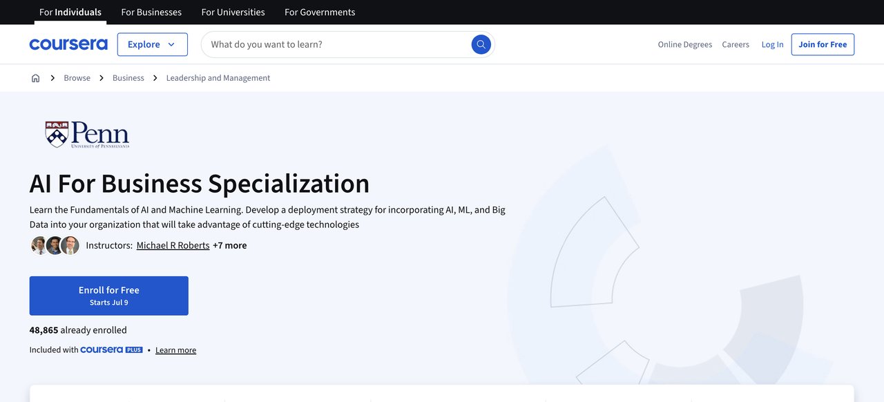 AI for Business Specialization