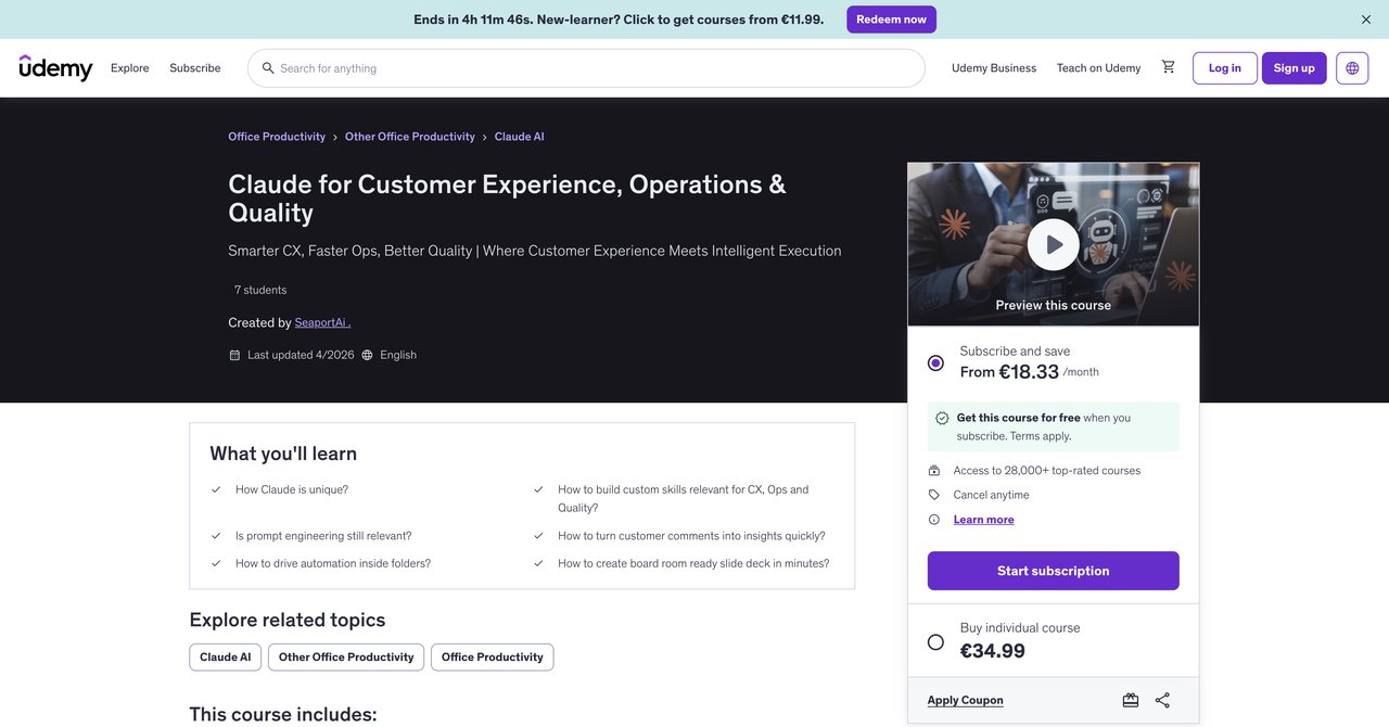 Claude for Operations Udemy Course